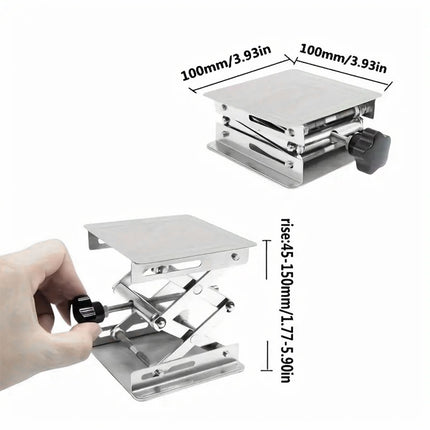 Lifting Platform Stainless Steel Manual Control Stand 10x10CM Adjustable Tool