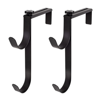 2PCS Pool Towel Hooks Punch Free Metal Double Hook Wall Mount Holder Portable