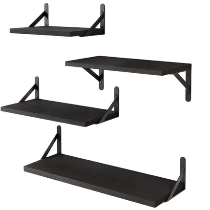 4 PCS Wooden Wall Shelf Single Board Wall Mounted Home Decor Living Room Bedroom