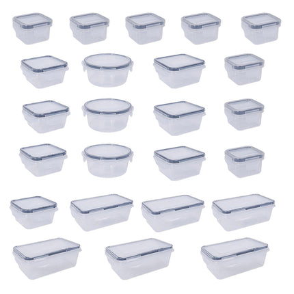 24PCS Kitchen Fridge Food Storage Containers Food Safe 60-1000ml Clear Stackable