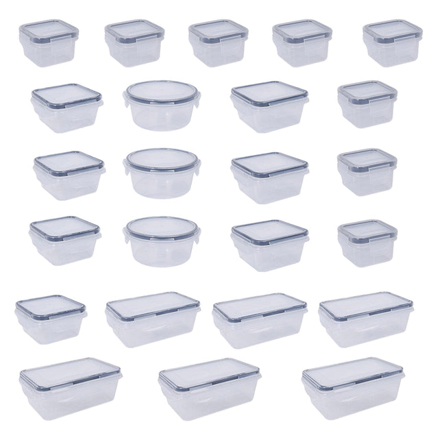 24PCS Kitchen Fridge Food Storage Containers Food Safe 60-1000ml Clear Stackable