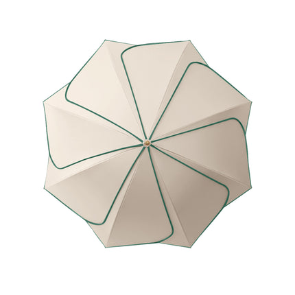 Long Handled Umbrella Petal Shape Dual Use Sun Rain 100cm Steel Wooden Handle