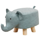 Cute Elephant Solid Wood Low Stool Shoe Changing Stool Durable for Home Entryway