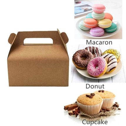 50pcs Portable Pastry Box Bakery Cake Box Takeaway Packing Boxes for Pastries