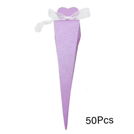 Cone Candy Boxes 50pcs Ice Cream Shape Gift Boxes Party Favour Treat Packaging