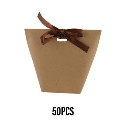 50PCS Kraft Paper Bag Party Candy Treat Storage Bag Recyclable Gift Shopping Bag