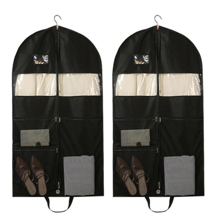 2pcs Hanging Closet Garment Dust Cover Storage Bag Clothes Protector Organizer