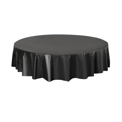 10pcs Round Tablecloth Solid Color Waterproof PEVA Table Cover 213cm Diameter