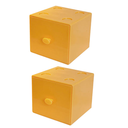 Storage Box 2PCS Desktop Square Stackable Drawers Organizer for Office Home