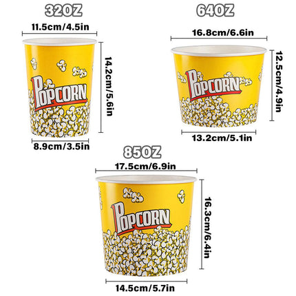 50pcs Popcorn Bucket Paper Cup Cinema KTV Snack Container for Party Movie Night