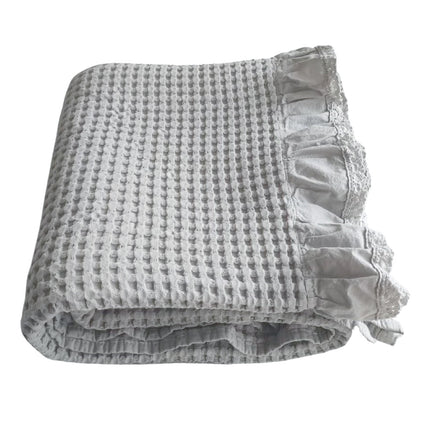 Waffle Sofa Blanket Thin Lightweight Throw Soft Cover Couch Bed Living Room Use