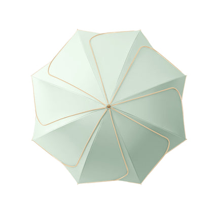 Long Handled Umbrella Petal Shape Dual Use Sun Rain 100cm Steel Wooden Handle