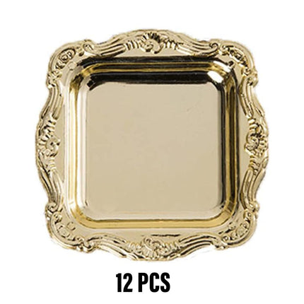 Plastic Square Plates 12pcs Small Reusable Serving Dishes for Party Dinner