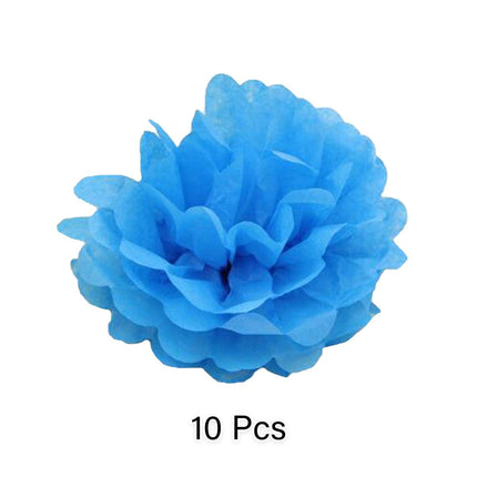 Decorative Paper Flower Balls 10pcs Party Hanging Pom Pom Wedding Event Decor