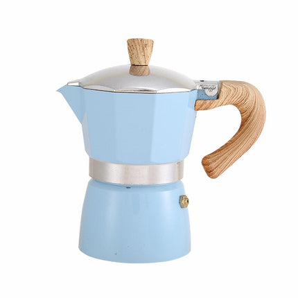 Portable Coffee Maker Wood Grain Handle Outdoor Manual Espresso Machine Camping