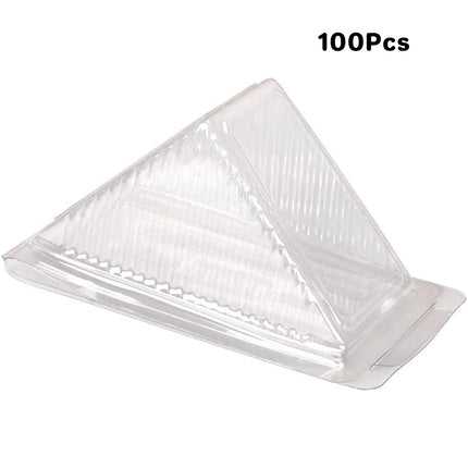 100pcs Transparent Sandwich Packaging Box Plastic Triangle for Baked Snacks