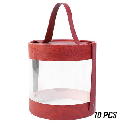 Portable Transparent Hug Bucket Dessert Cookie Boxes 10pcs Gift Candy Storage