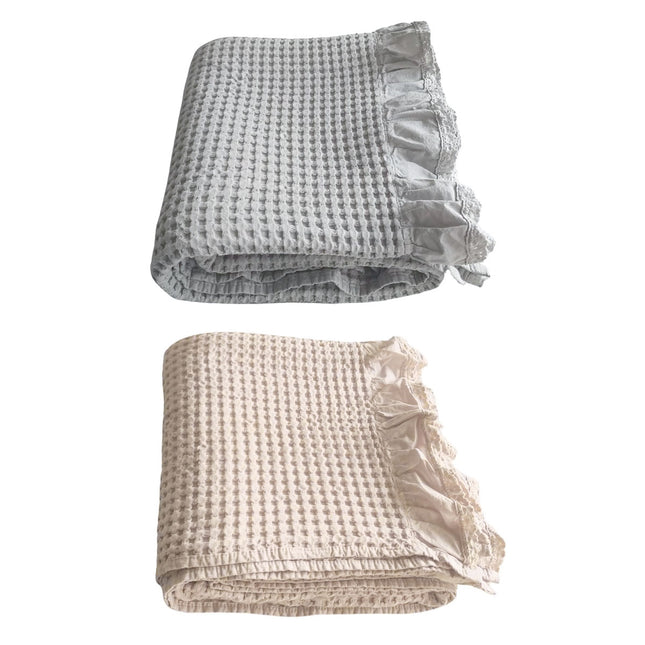 Waffle Sofa Blanket Thin Lightweight Throw Soft Cover Couch Bed Living Room Use