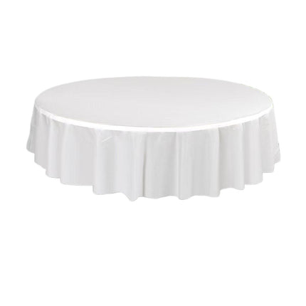 10pcs Round Tablecloth Solid Color Waterproof PEVA Table Cover 213cm Diameter