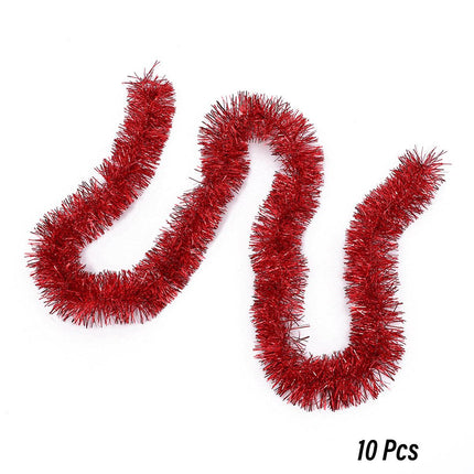 Striped Christmas Decorations 10pcs Festive Holiday Ornament Set Xmas Decor