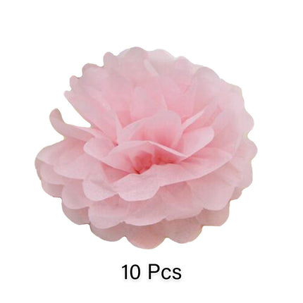 Decorative Paper Flower Balls 10pcs Party Hanging Pom Pom Wedding Event Decor