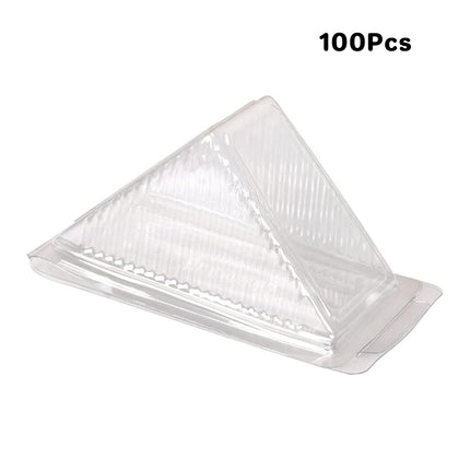 100pcs Transparent Sandwich Packaging Box Plastic Triangle for Baked Snacks