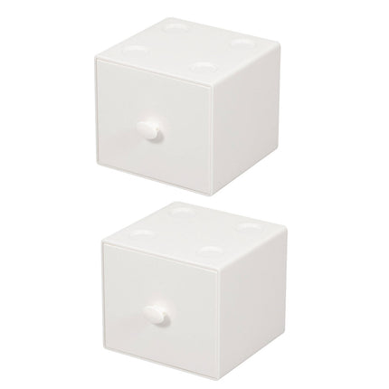 Storage Box 2PCS Desktop Square Stackable Drawers Organizer for Office Home