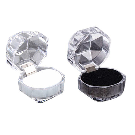 20pcs Acrylic Octagonal Jewelry Ring Earrings Box Transparent Display Cases