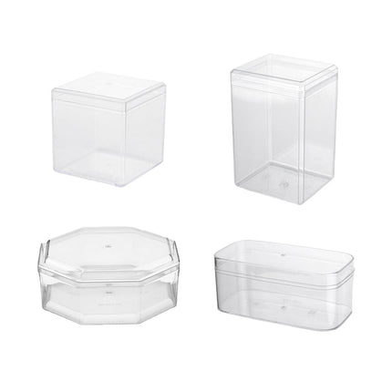 20pcs Transparent Biscuit Box Plastic Cake Box Pastry Dessert Storage Container
