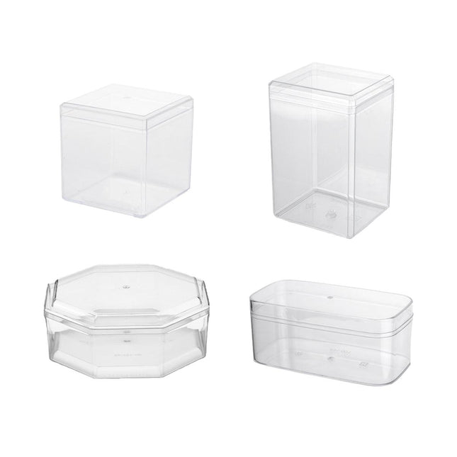 20pcs Transparent Biscuit Box Plastic Cake Box Pastry Dessert Storage Container