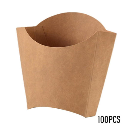 100pcs Kraft Paper Popcorn Box Folding Baking Box Party Snack Treat Container