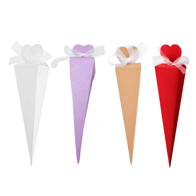 Cone Candy Boxes 50pcs Ice Cream Shape Gift Boxes Party Favour Treat Packaging