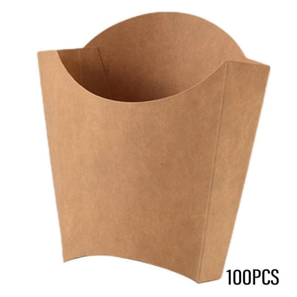 100pcs Kraft Paper Popcorn Box Folding Baking Box Party Snack Treat Container