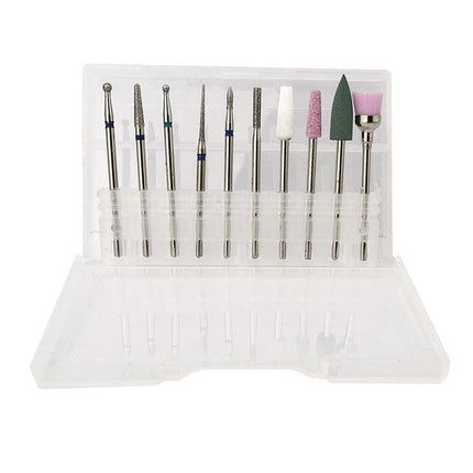 10Pcs Diamond Nail Drill Bits Electric Nail Drill Machine Manicure Pedicure Tool - Aimall