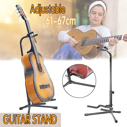 Electric Acoustic Bass Tripod Guitar Padded Stand Floor Rack Holder