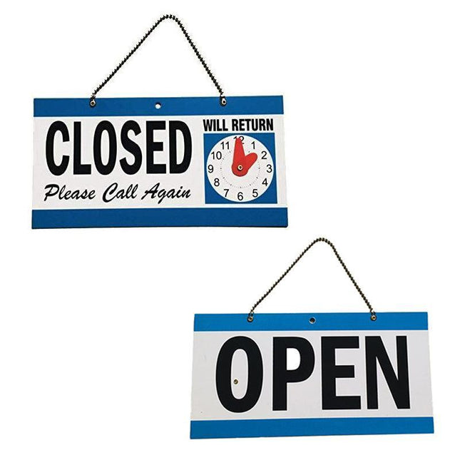 Open - Closed Will Return Sign Business Shop Door Restaurant Hand Crafted Clock Aimall
