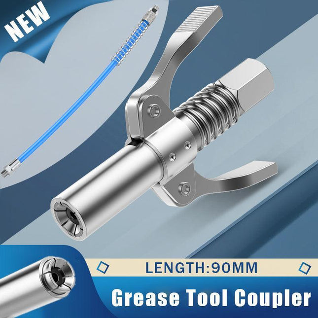 Grease Tool Coupler Heavy-Duty Quick Lock Double Handle Leak-Free Grease Gun Hg - Aimall