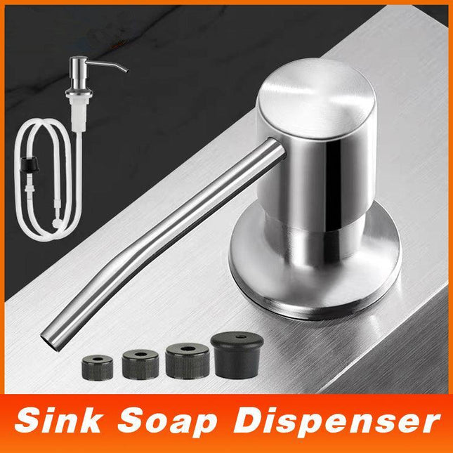 Stainless Steel Sink Soap Dispenser Extension Tube Kit Kitchen Sink Pumps Hand - Aimall