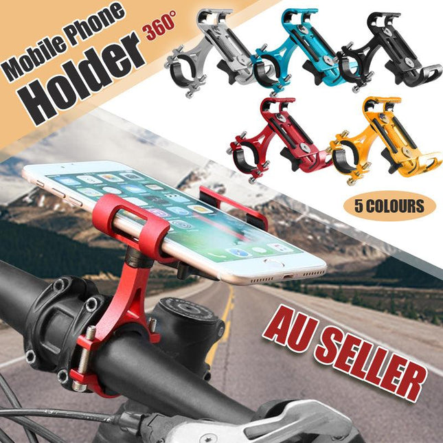 360° Rotate Aluminum Bike Bicycle Handlebar Mobile Phone Holder Mount Universal - Aimall