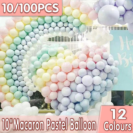 10/100PCS Macaron 25cm Latex Balloons for Party & Wedding Decor - Aimall