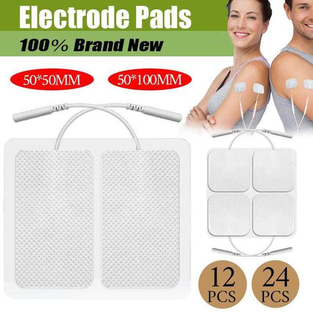 12/24X Tens Machine Replacement Electrode Pads Gel Self Adhesive 5X5Cm Reusable - Aimall
