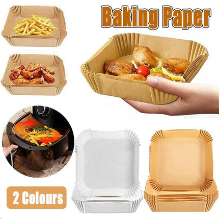 Square Air Fryer Disposable Paper Liner Non-Stick Baking Paper Liners Waterproof - Aimall