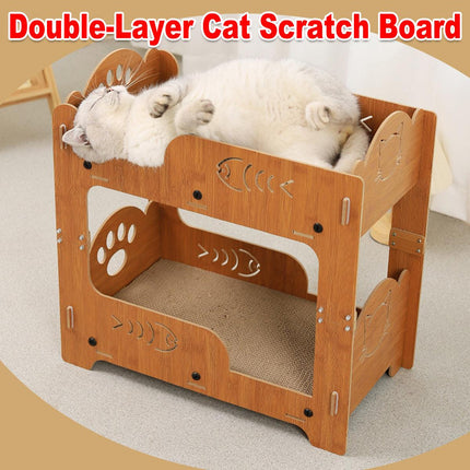 Large Double Layer Cat Scratcher Bed Durable Cat Claw Grinding Nest House Toy