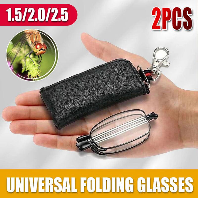 Universal Folding Reading Glasses Magnify Presbyopic Case Unisex 1.5 2 2.5 - Aimall
