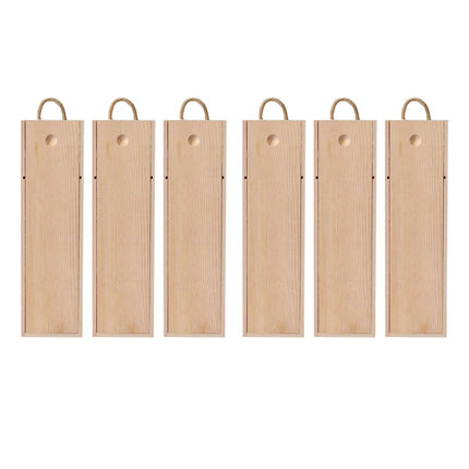6pcs Red Wine Wooden Gift Box Packaging Storage Box for Wine Bottle Gifts