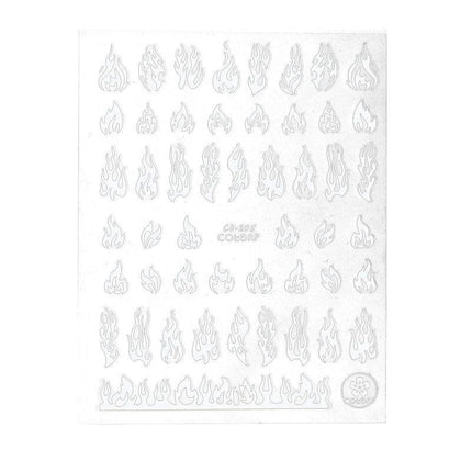 1Pc New 3D Nail Art Stickers Flames Manicure Decals Nail Accessory Au Stock - Aimall