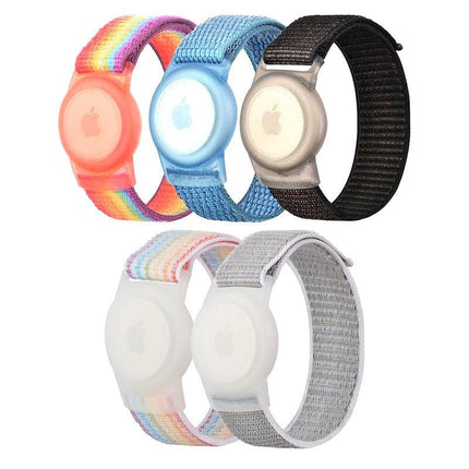For Apple Airtag Case Protective Cover Wristband Nylon Air Tag Band Anti-Lost S Size - Aimall