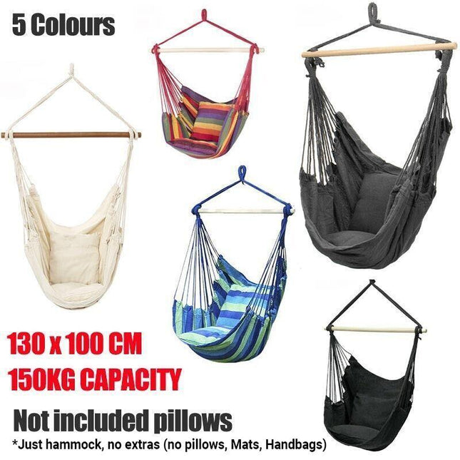 Portable Hanging Hammock Chair Swing Garden Outdoor Camping Soft Au New - Aimall