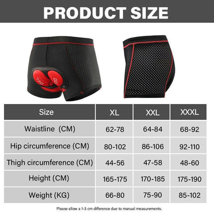 Crocox Men'S Cycling Shorts 3D Padded Riding Underwear Quick-Dry Bicycle Pants - Aimall