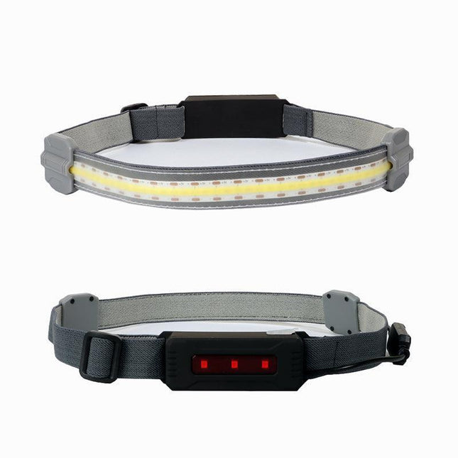 Cob+Led Headlamp Headlight Torch Flashlight Work Light Bar Head Band Lamp Sensor - Aimall